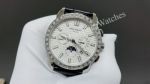 Patek Philippe  Complications 9100  Automatic Movement Black Leather Strap White 42mm Watch